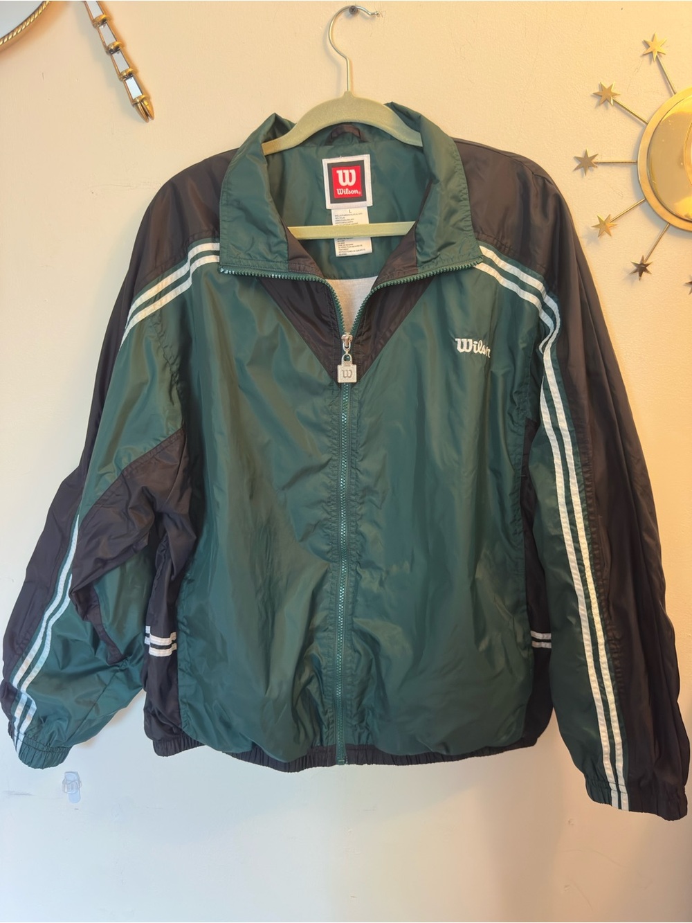 Wilson Green and Black Men's Lightweight Windbreaker Jacket